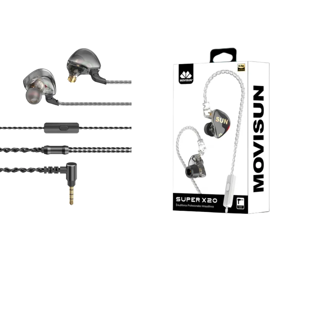 Audifonos Movisun Super X20 3.5mm caja