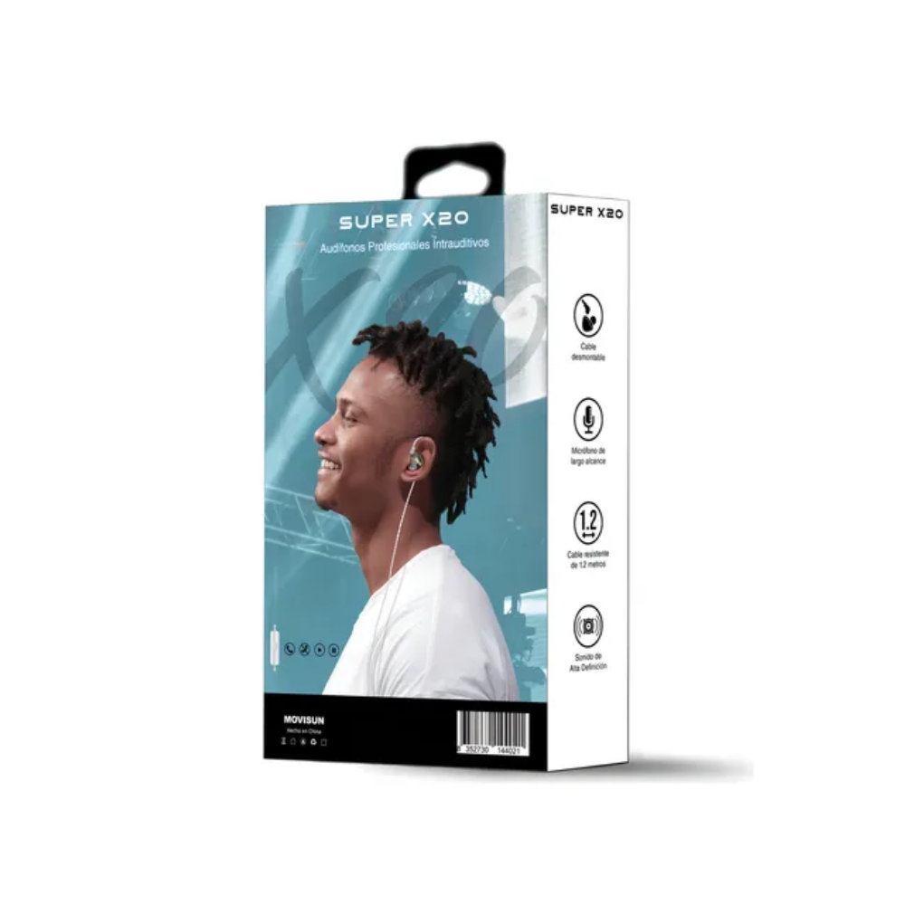 Audifonos Movisun Super X20 3.5mm foto
